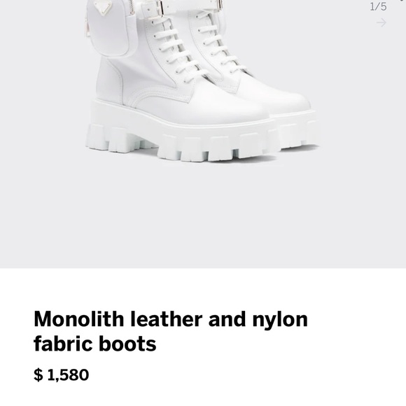 Prada monolith leather and nylon boots - Picture 6 of 6